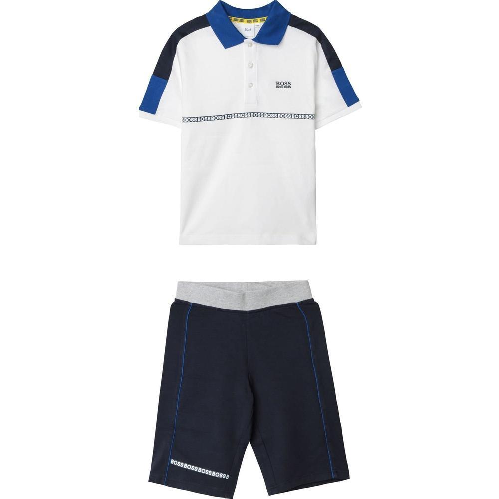 BOSS Boys Blue Polo & Shorts Set BOSS Boys Blue Polo & Shorts Set