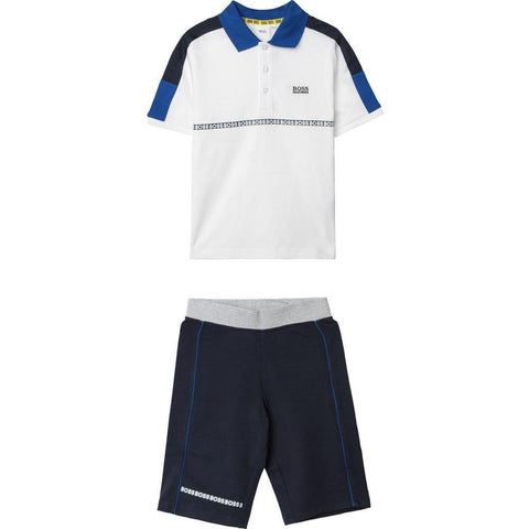 BOSS Boys Blue Polo & Shorts Set BOSS Boys Blue Polo & Shorts Set