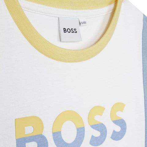 BOSS Boys Cotton Lemon Short Sleeve T-shirt BOSS Boys Cotton Lemon Short Sleeve T-shirt