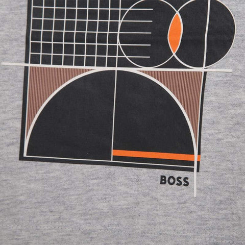 BOSS Boys Grey Short Sleeve Print T-shirt BOSS Boys Grey Short Sleeve Print T-shirt