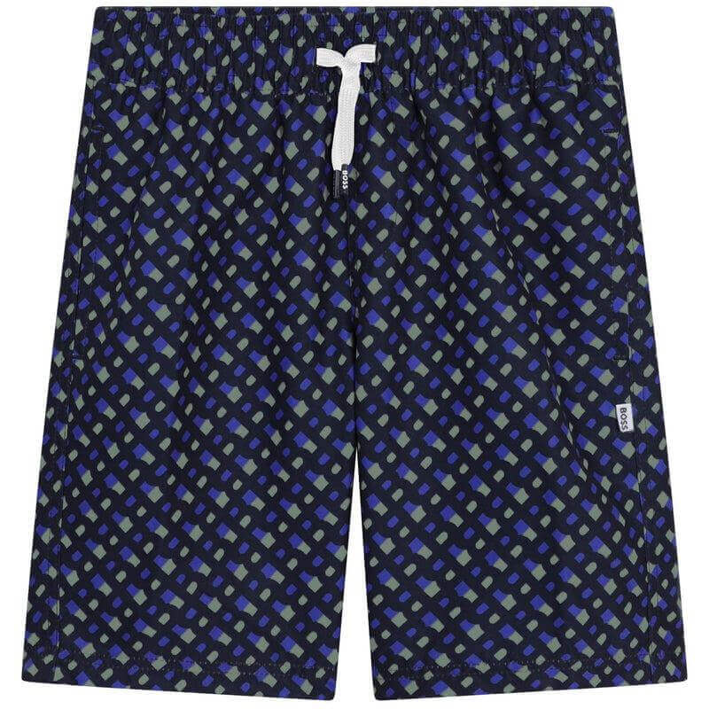 BOSS - Swim shorts with monogram print