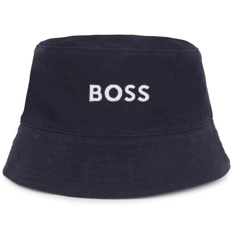 BOSS Boys Navy Reversible Monogram Bucket Hat BOSS Boys Navy Reversible Monogram Bucket Hat