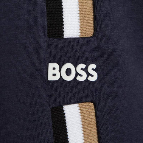 BOSS Boys Navy Striped Zip Up Hoodie BOSS Boys Navy Striped Zip Up Hoodie