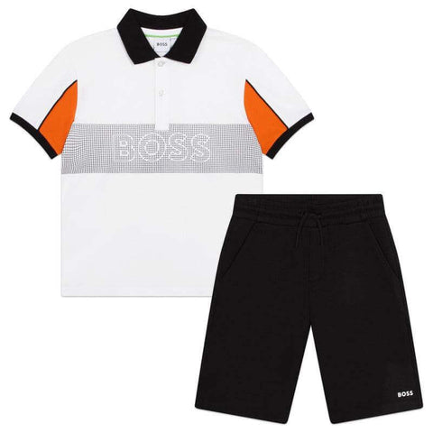 BOSS Boys Striped Polo Shorts Set BOSS Boys Striped Polo Shorts Set