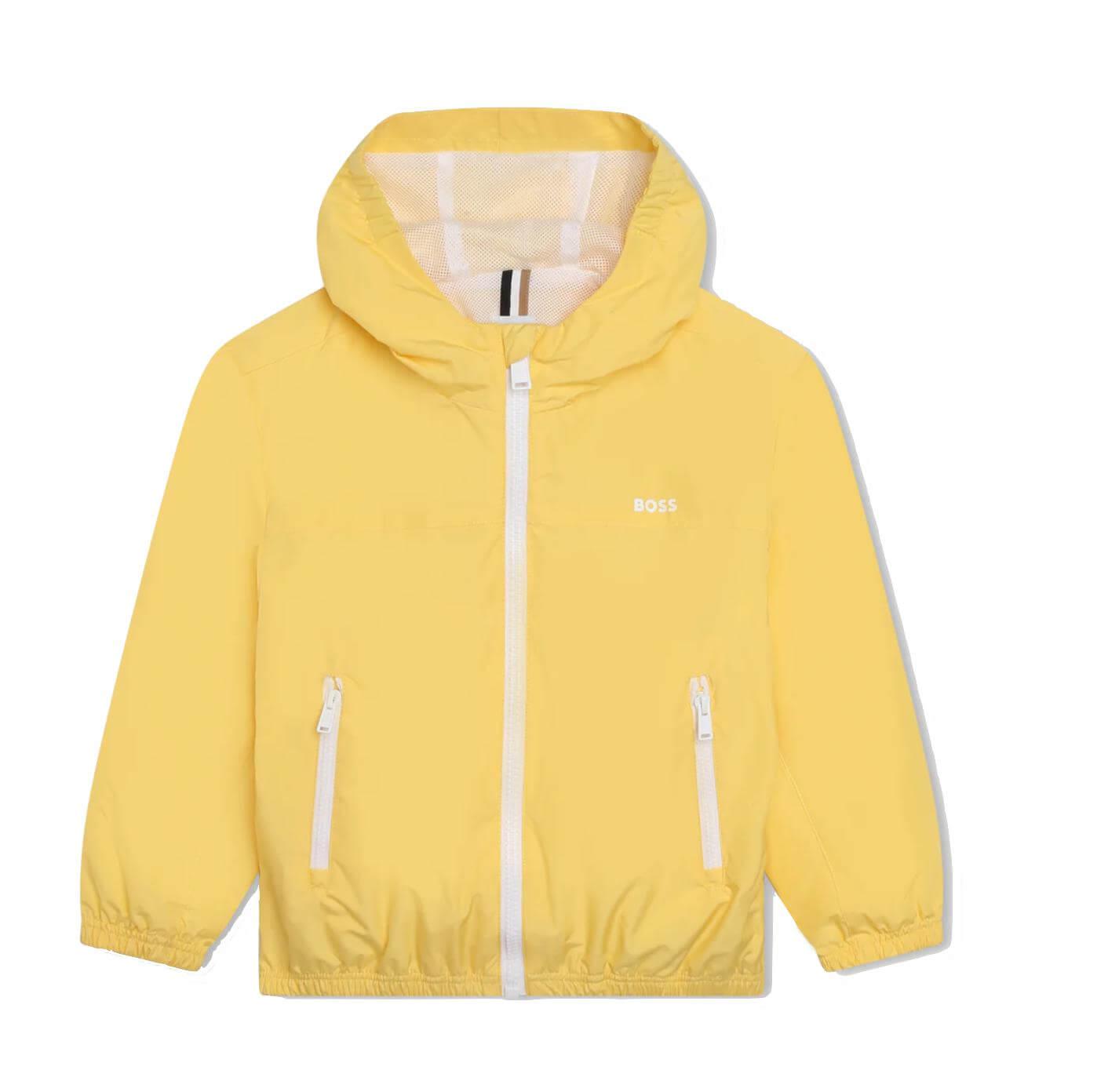 BOSS Boys Yellow Hooded Windbreaker BOSS Boys Yellow Hooded Windbreaker