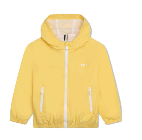 BOSS Boys Yellow Hooded Windbreaker BOSS Boys Yellow Hooded Windbreaker
