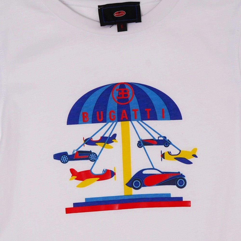 Bugatti Boys White Car Carousel T-Shirt Bugatti Boys White Car Carousel T-Shirt