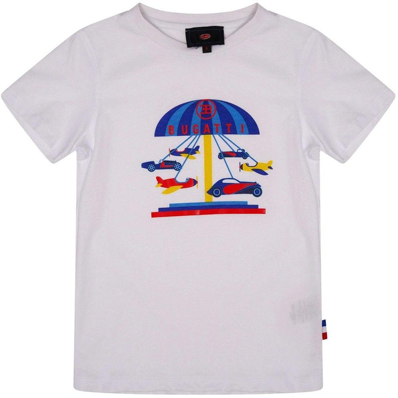 Bugatti Boys White Car Carousel T-Shirt Bugatti Boys White Car Carousel T-Shirt