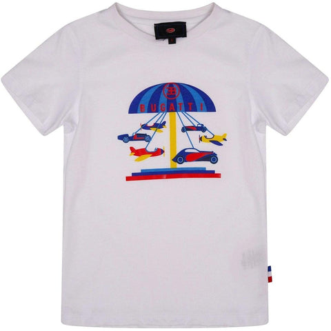 Bugatti Boys White Car Carousel T-Shirt Bugatti Boys White Car Carousel T-Shirt