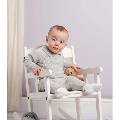 Caramelo Kids Baby Boys Grey Knit Leisure Set Caramelo Kids Baby Boys Grey Knit Leisure Set