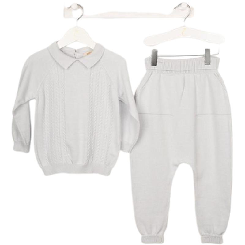 Caramelo Kids Baby Boys Grey Knit Set Caramelo Kids Baby Boys Grey Knit Set
