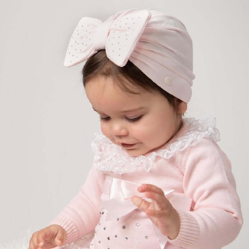 Caramelo Kids Baby Girls Diamonte Bow Turban Caramelo Kids Baby Girls Diamonte Bow Turban