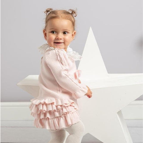 Caramelo Kids Baby Girls Pink Ruffle Knit Set Caramelo Kids Baby Girls Pink Ruffle Knit Set