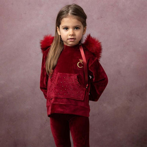 Caramelo Kids Girls Luxury Red Diamonte Pocket Leisure Suit Caramelo Kids Girls Luxury Red Diamonte Pocket Leisure Suit