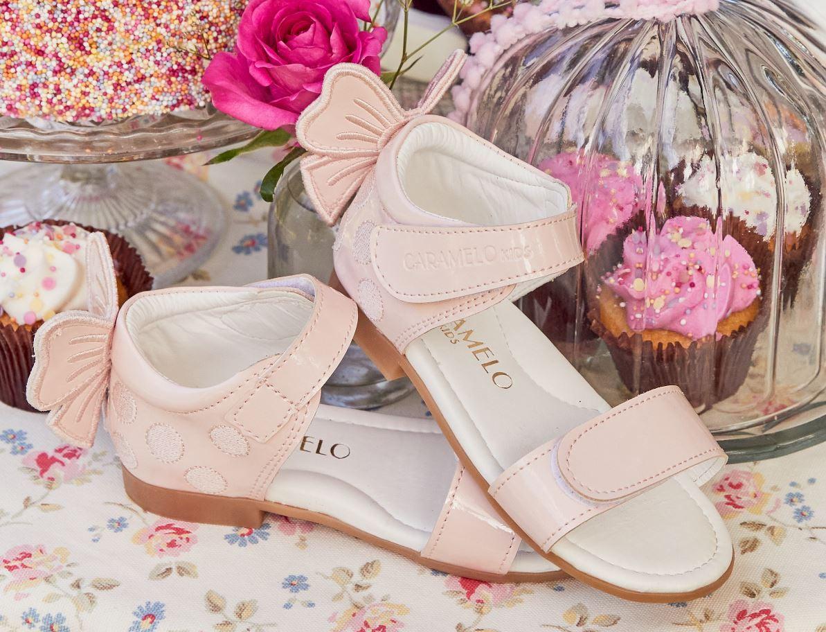 Caramelo Kids Girls Pink Bow Polkadot Sandals Caramelo Kids Girls Pink Bow Polkadot Sandals