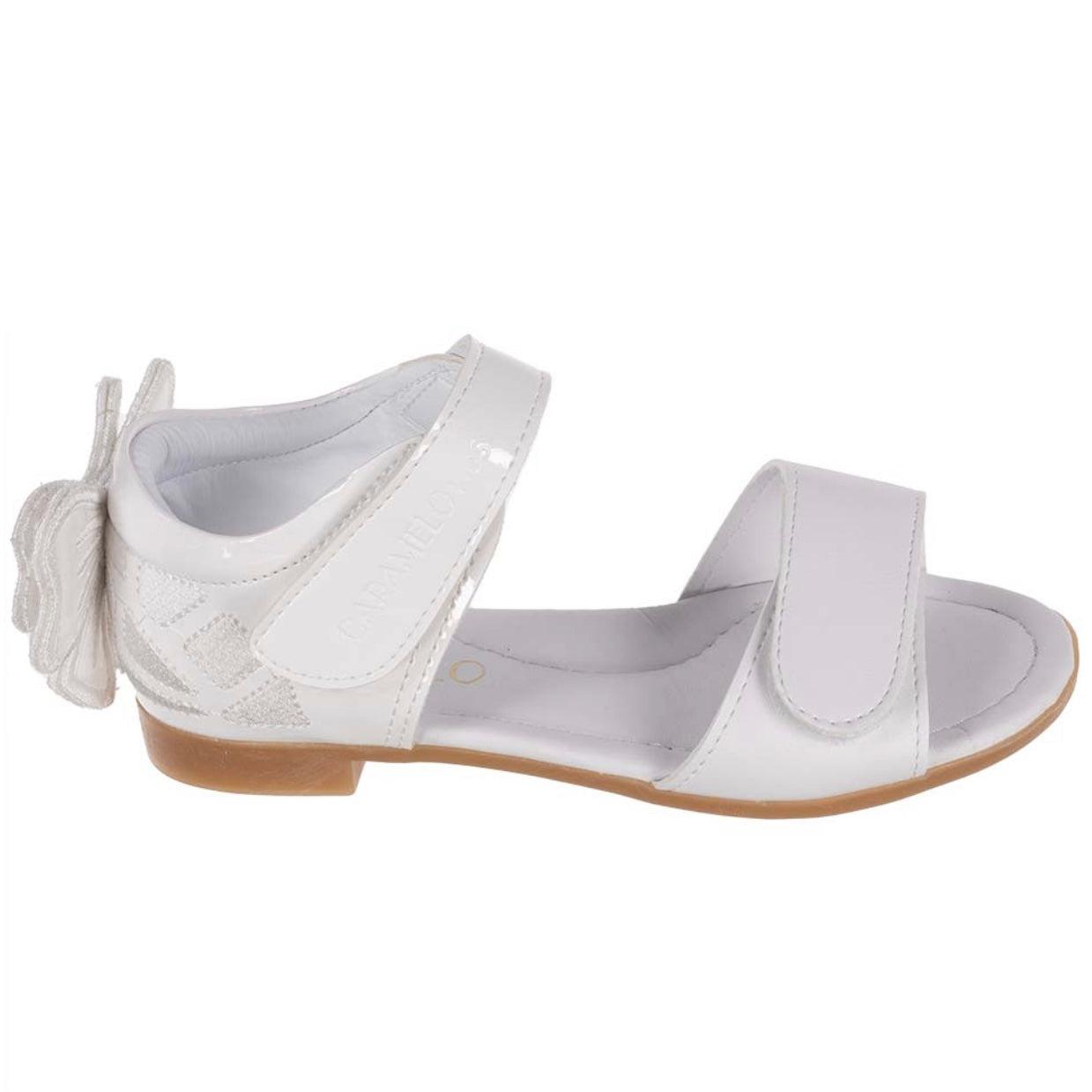 Caramelo Kids Girls White Bow Polkadot Sandals Caramelo Kids Girls White Bow Polkadot Sandals