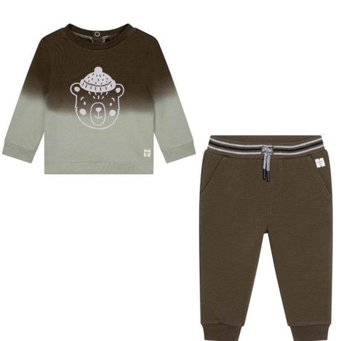Carrement Beau Baby Boys Khaki T-Shirt & Joggers Carrement Beau Baby Boys Khaki T-Shirt & Joggers