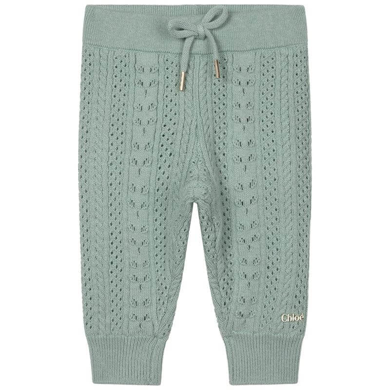Chloe Baby Girls Green Knitted Trousers