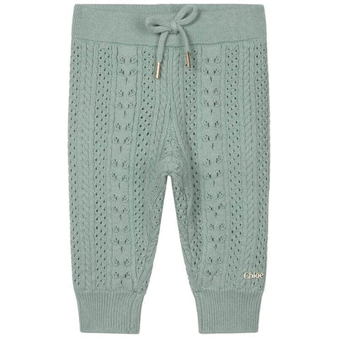 Chloe Baby Girls Green Knitted Trousers Chloe Baby Girls Green Knitted Trousers