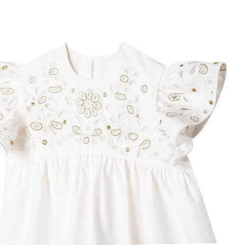 Chloe Baby Girls Ivory Cotton Broderie Dress Chloe Baby Girls Ivory Cotton Broderie Dress