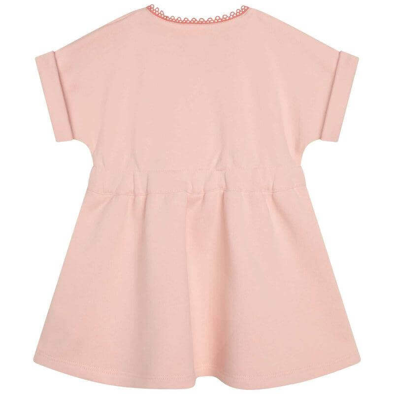 Chloe Baby Girls Peach Cotton Logo Dress Chloe Baby Girls Peach Cotton Logo Dress