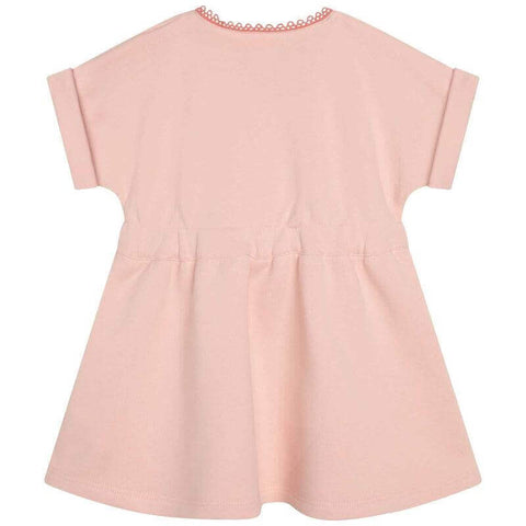 Chloe Baby Girls Peach Cotton Logo Dress Chloe Baby Girls Peach Cotton Logo Dress
