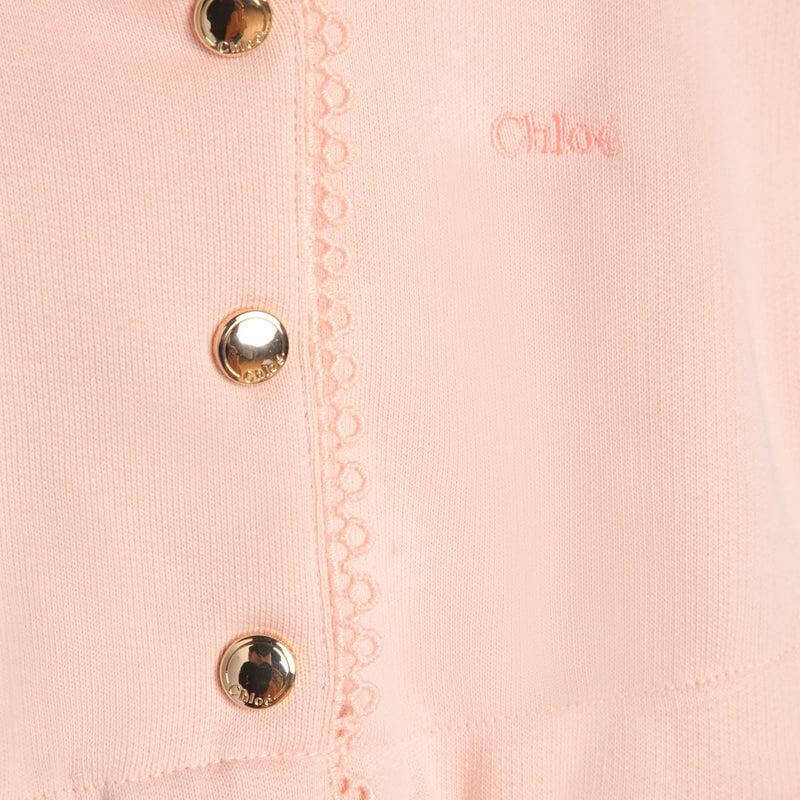 Chloe Baby Girls Peach Cotton Logo Dress Chloe Baby Girls Peach Cotton Logo Dress