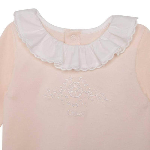 Chloe Baby Girls Peach Organic Babygrow Chloe Baby Girls Peach Organic Babygrow
