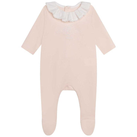 Chloe Baby Girls Peach Organic Babygrow Chloe Baby Girls Peach Organic Babygrow