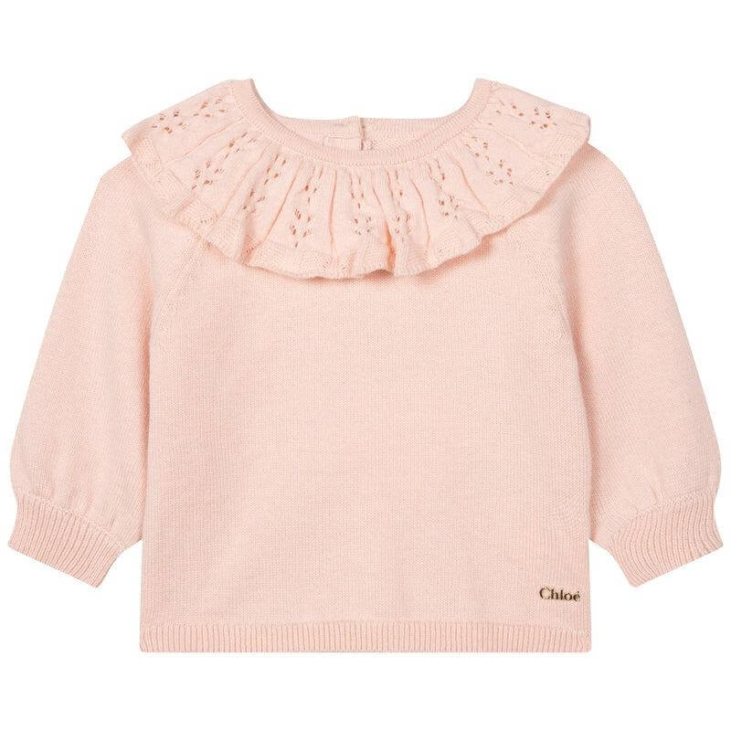 Chloe Baby Girls Pink Knitted Sweatshirt Chloe Baby Girls Pink Knitted Sweatshirt
