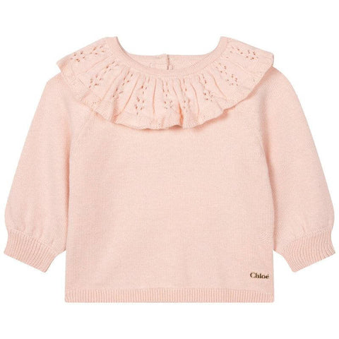 Chloe Baby Girls Pink Knitted Sweatshirt Chloe Baby Girls Pink Knitted Sweatshirt