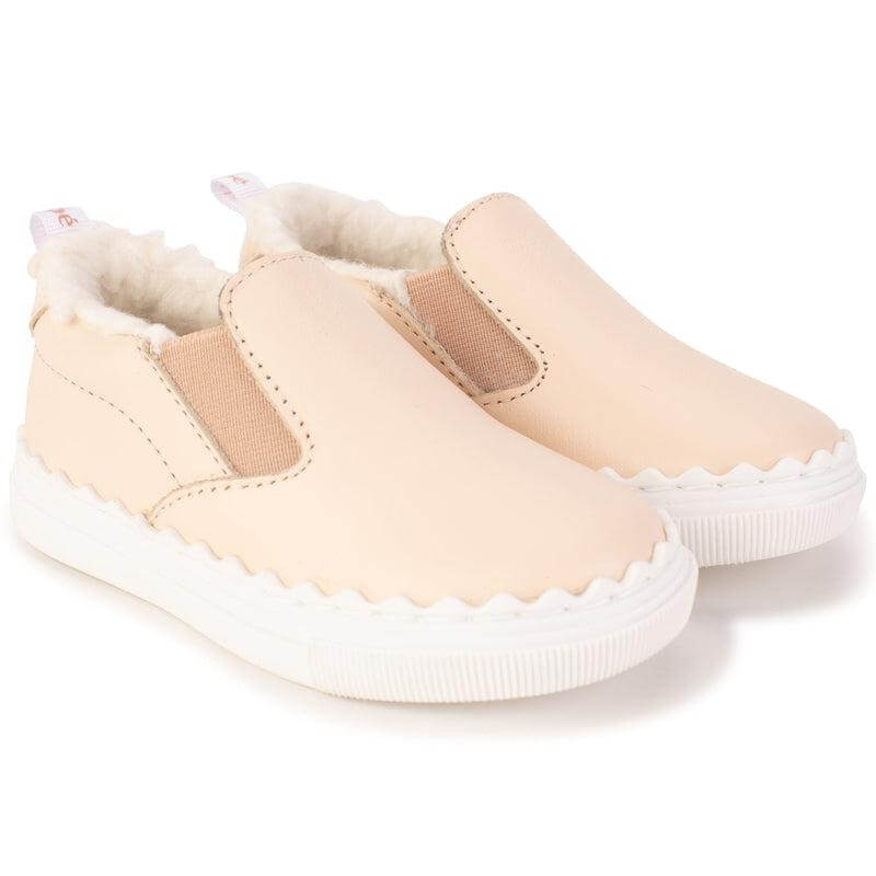 Chloe Baby Girls Pink Slip On Trainers Chloe Baby Girls Pink Slip On Trainers