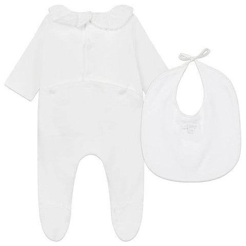 Chloe Baby Girls White Organic Cotton Babygrow Set Chloe Baby Girls White Organic Cotton Babygrow Set