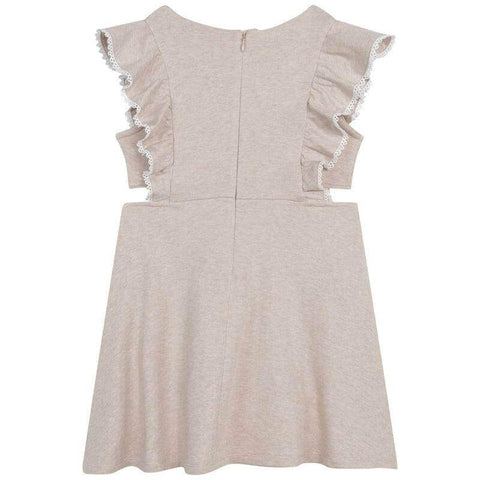 Chloe Girls Beige Cut Out Jersey Dress Chloe Girls Beige Cut Out Jersey Dress
