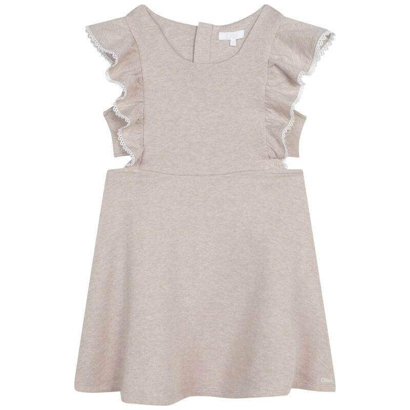 Chloe Girls Beige Cut Out Jersey Dress Chloe Girls Beige Cut Out Jersey Dress