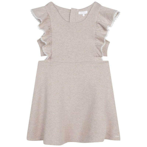 Chloe Girls Beige Cut Out Jersey Dress Chloe Girls Beige Cut Out Jersey Dress