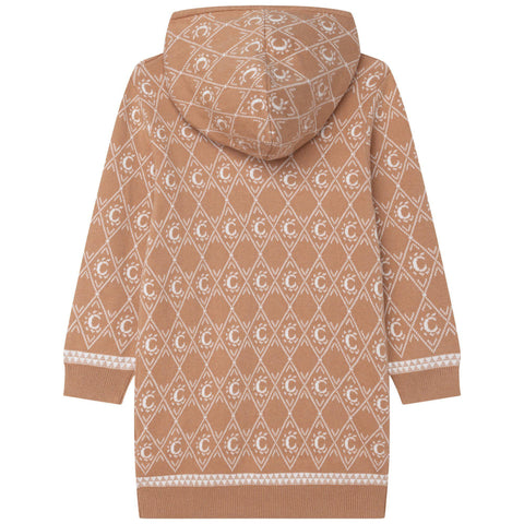 Chloe Girls Biege Knitted Logo Dress Chloe Girls Biege Knitted Logo Dress