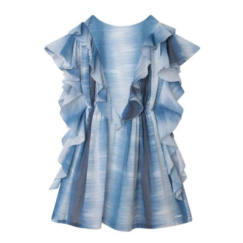 Chloe Girls Blue Cotton Dress Chloe Girls Blue Cotton Dress