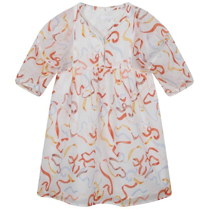 Chloe Girls Ivory Cotton Ribbon Dress Chloe Girls Ivory Cotton Ribbon Dress