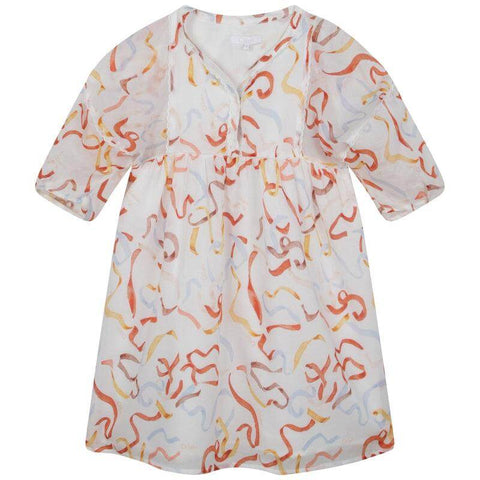 Chloe Girls Ivory Cotton Ribbon Dress Chloe Girls Ivory Cotton Ribbon Dress