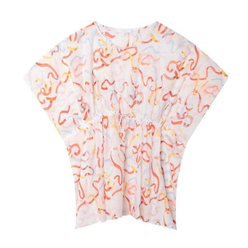 Chloe Girls Ivory Cotton Ribbon Kaftan Chloe Girls Ivory Cotton Ribbon Kaftan