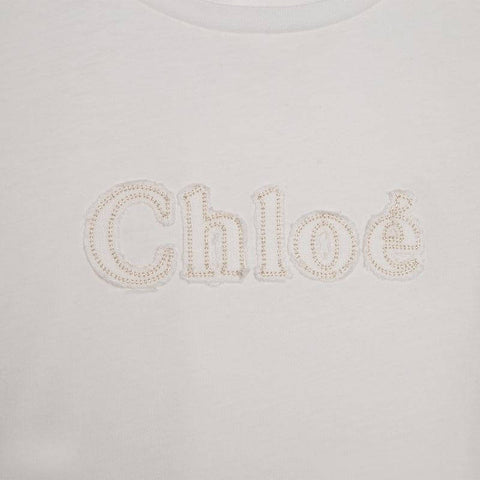Chloe Girls Ivory Logo T-shirt Chloe Girls Ivory Logo T-shirt