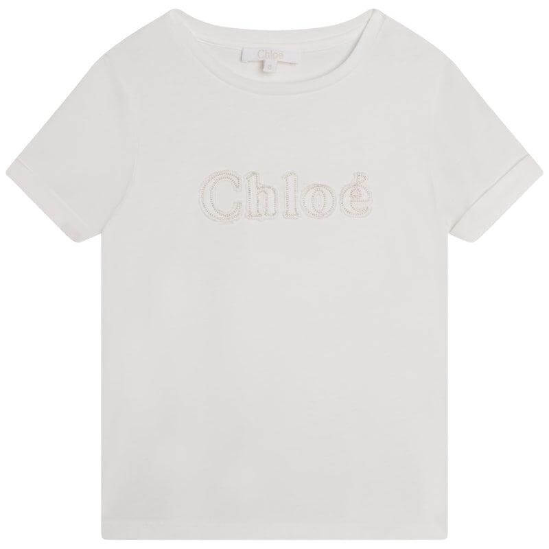 Chloe Girls Ivory Logo T-shirt Chloe Girls Ivory Logo T-shirt