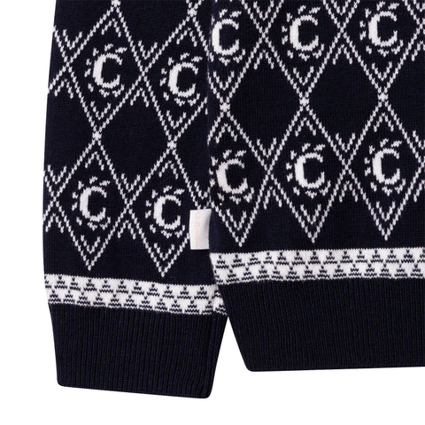 Chloe Girls Navy Knittted Logo Hoodie Chloe Girls Navy Knittted Logo Hoodie
