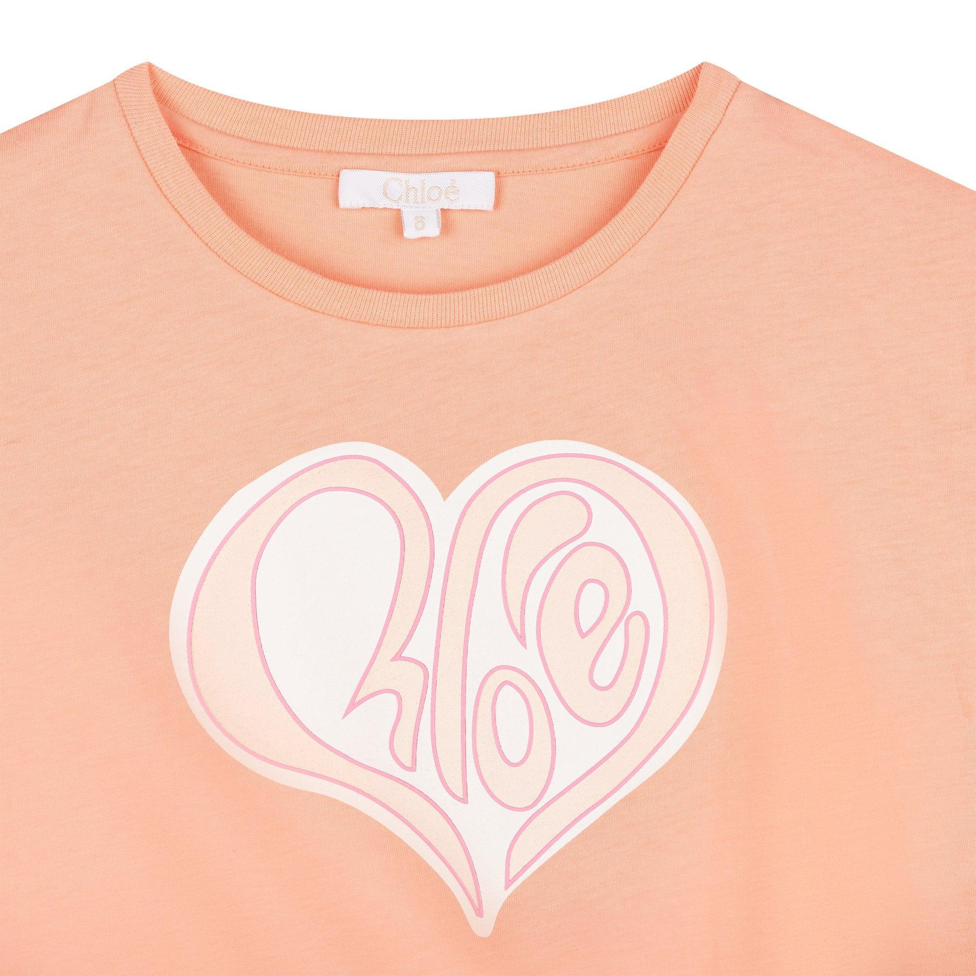 Chloe Girls Orange Heart T-Shirt Chloe Girls Orange Heart T-Shirt
