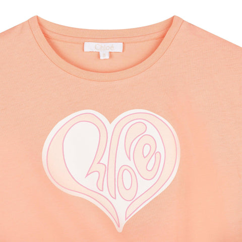 Chloe Girls Orange Heart T-Shirt Chloe Girls Orange Heart T-Shirt
