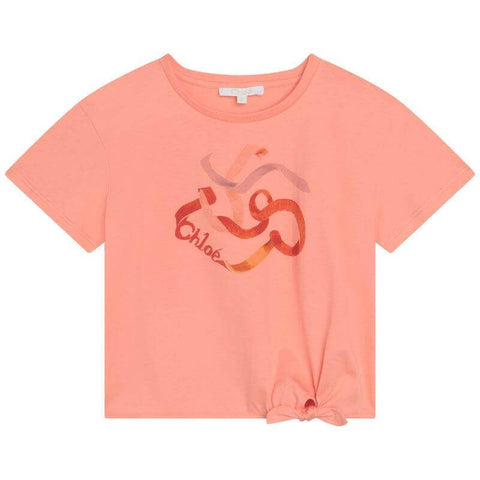 Chloe Girls Orange Ribbon Logo T-Shirt Chloe Girls Orange Ribbon Logo T-Shirt