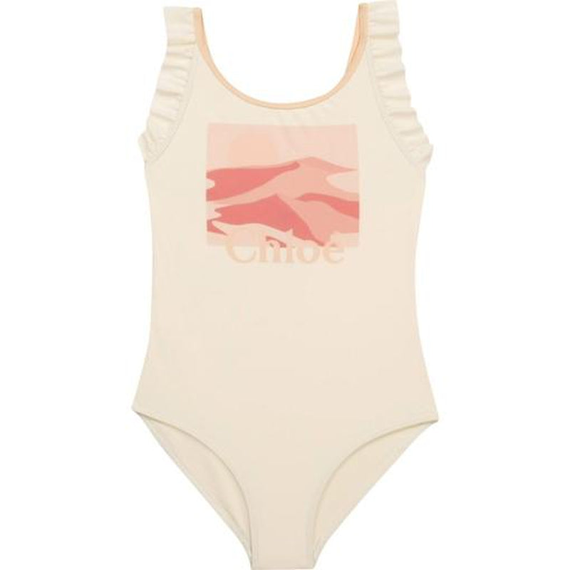 Chloe Girls Peach Logo Swimsuit Chloe Girls Peach Logo Swimsuit