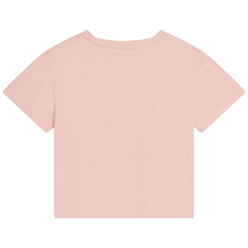Chloe Girls Peach Ribbon Logo T-Shirt Chloe Girls Peach Ribbon Logo T-Shirt
