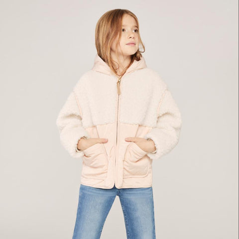 Chloe Girls Pink Quilted Hooded Jacket Chloe Girls Pink Quilted Hooded Jacket